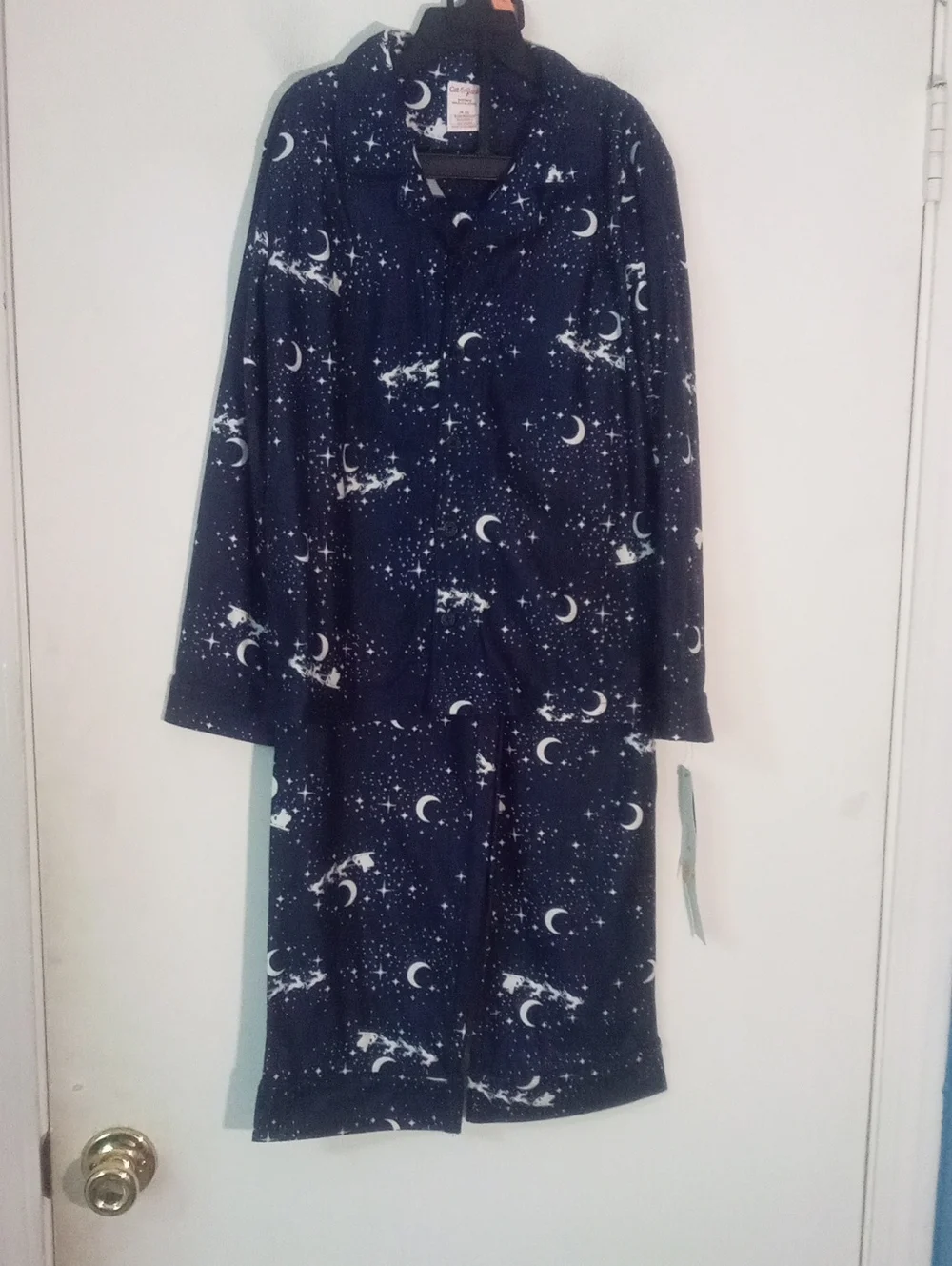 Cat & Jack Boys Navy Star & Crescent Moon Pajama Set Sz 8 NWT $20 Santa